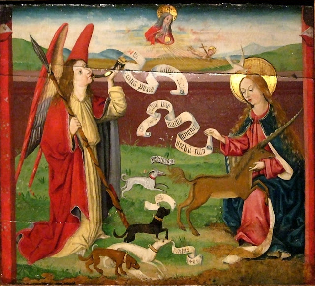 «Мистическая охота на единорога»  (1489 год, круг Мартина Шонгауэра. Пушкинский музей)