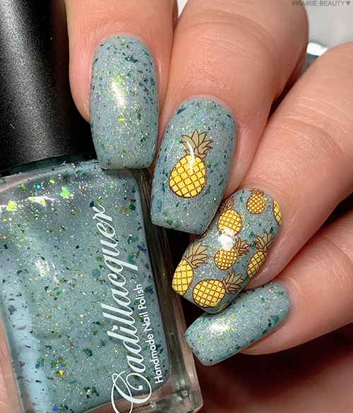 Pineapple stamping nail art | Tropical summer nails - YouTube