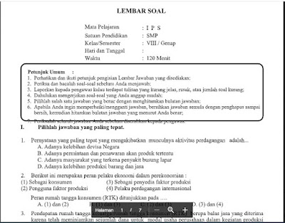 Contoh soal ips kelas 8 semester 1 dan kunci jawaban