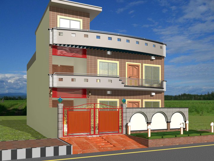 3D Front Elevation: Dimetia Pakistani 2 Kinal House 3D Front ...