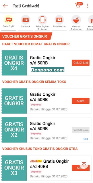 Cara Mendapatkan Voucher Gratis Ongkir Shopee