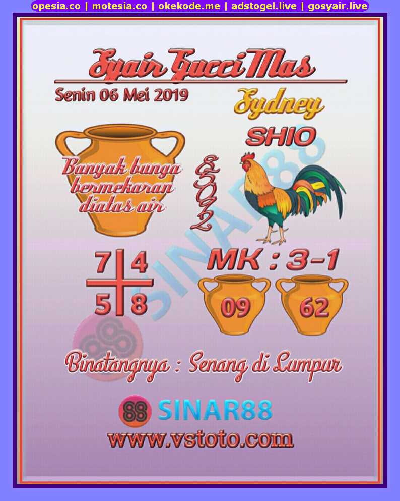 Kode syair sd Senin 6 Mei 2019 GOsyair SEDIA KODE SYAIR