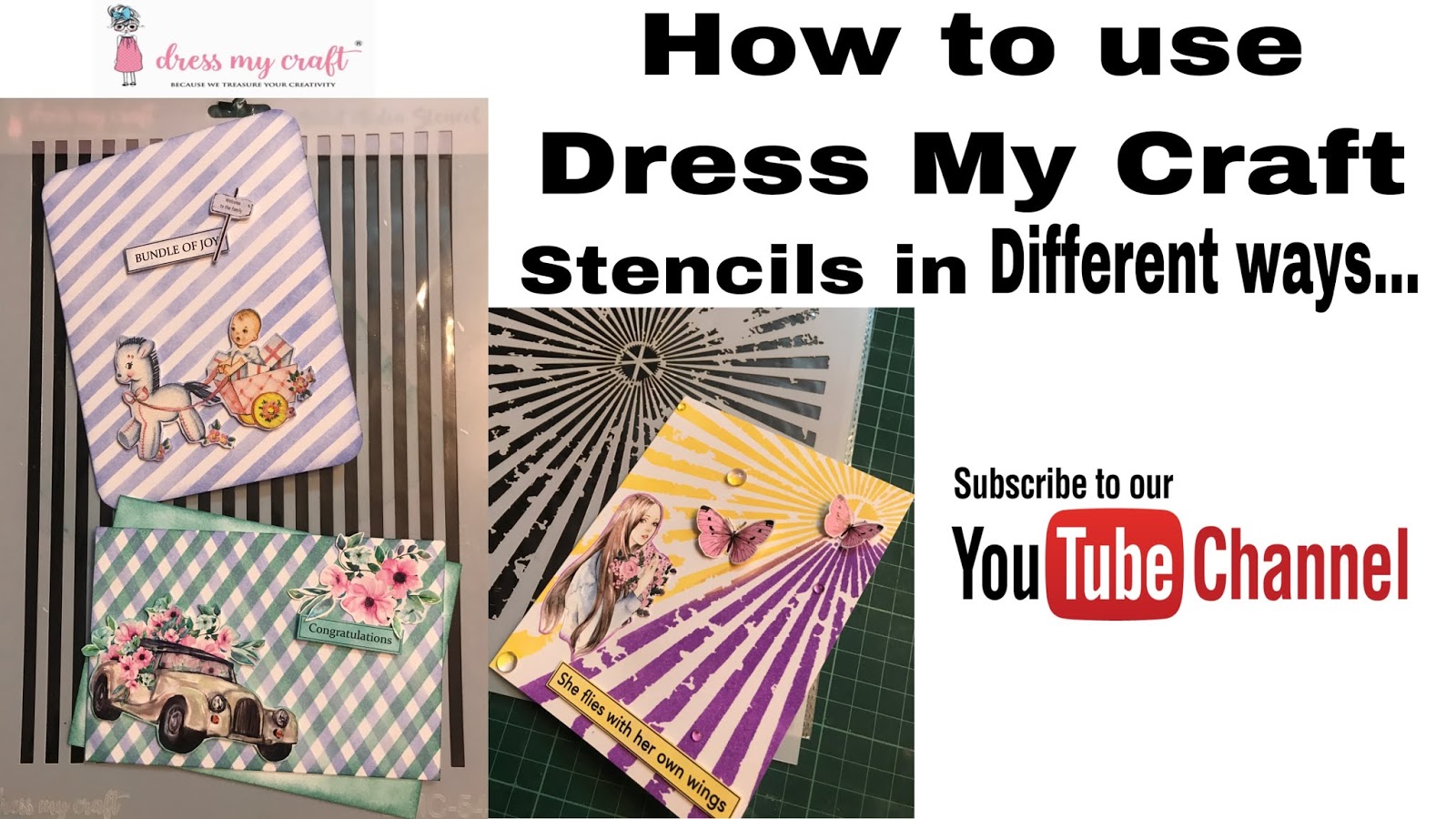 Dress My Craft 6 Different ways to use Dress My Craft Stencils