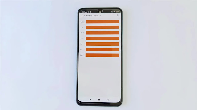schedule setting for motion detection in imou life app
