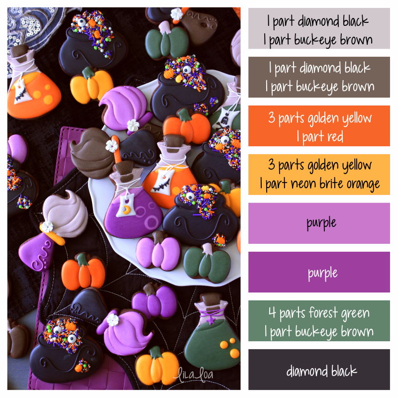 Muted Halloween Color Palette and Icing Color Formulas