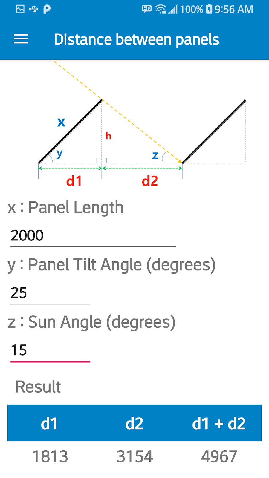 Solar Panel Calculator App