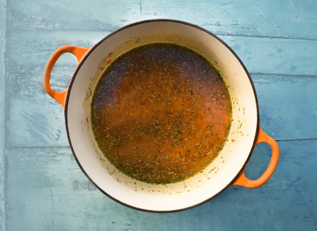 Making Vegan Haggis Step 1 Making Vegan Haggis Step 1 (red lentils in pot with stock)