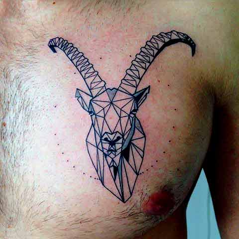 geometric capricorn zodiac sign tattoos