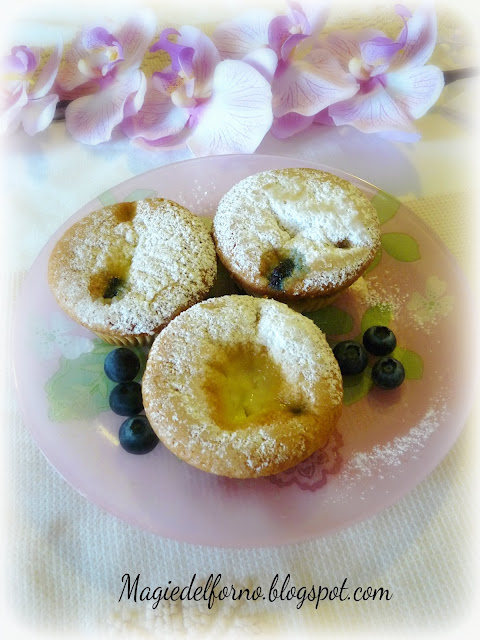 muffins ai mirtilli e crema