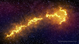 Yellow Bright Abstract Nebula Galaxy Starfield Space Of The Universe