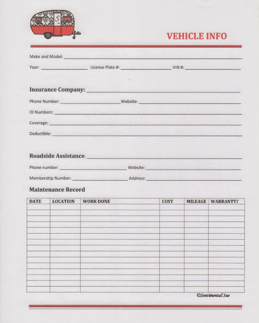 Sentimental Sue : WORKAMPER WORKSHEETS - RV/CAMPER AND VEHICLE INFORMATION