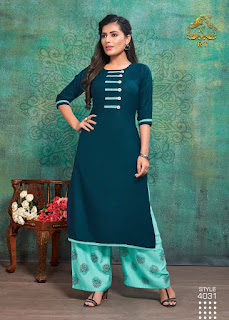 Rijiya trendz plazzo Queen vol 6 kurtis with palazzo