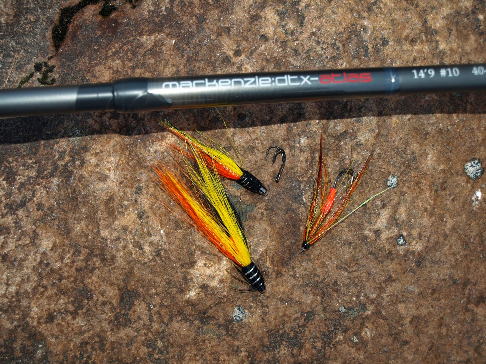 Salmon Fly Scott MacKenzie DTX Atlas Fly Rod With Salmon Flies From