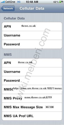 Three UK APN Settings for iPhone ipad