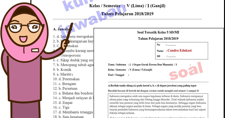 Soal Tematik Kelas 5 Tema 1 Subtema 3 Dan Kunci Jawaban