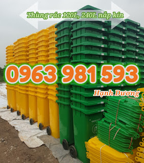 Thùng rác nhựa HDPE 120L, 240L nắp kín