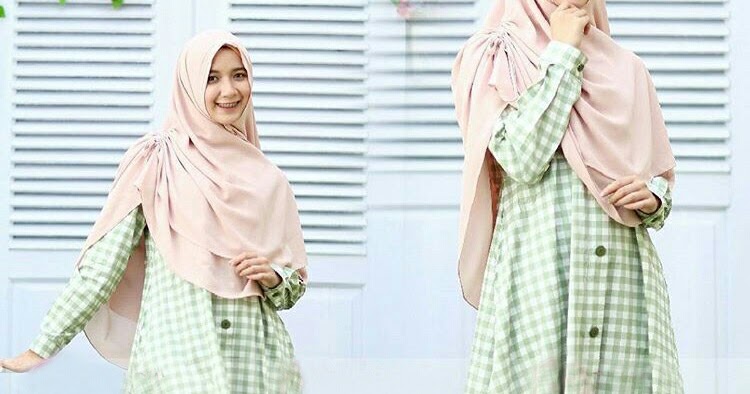 gambar gamis akad nikah dusty green