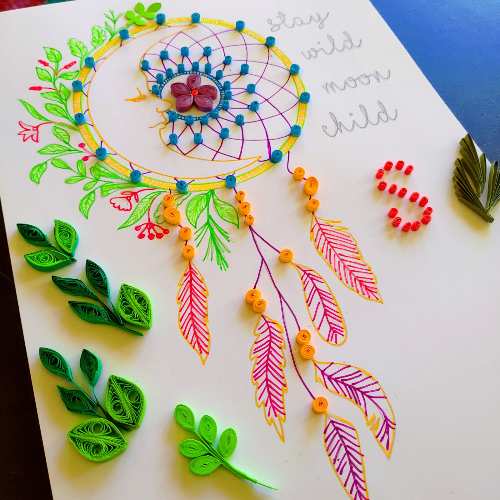 Quilling Dreamcatcher Moon Child