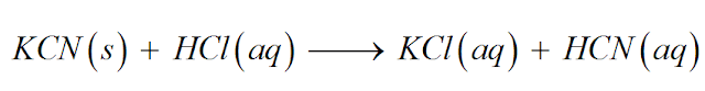 Reação do cianeto de potássio com ácido clorídrico forma o ácido cianídrico que é chamado assim quando está em solução aquosa reaçao cianeto potassio acido cloridrico cianidrico