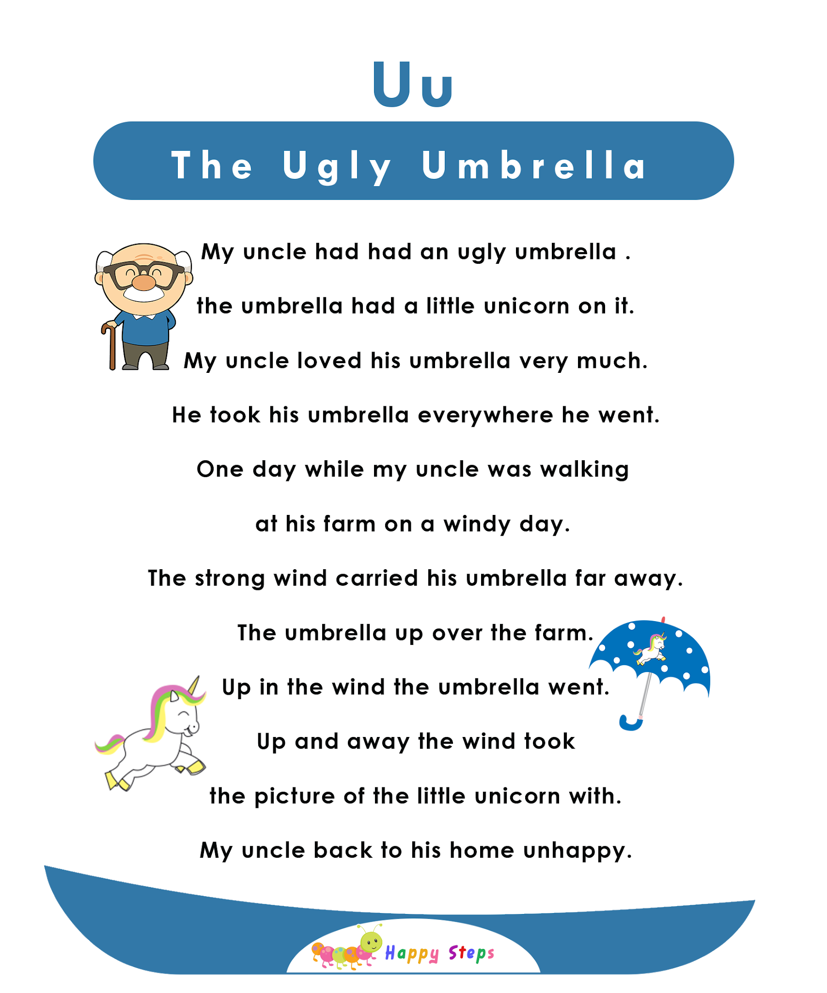 The Ugly Umbrella Letter U Alphabet Stories For Kids