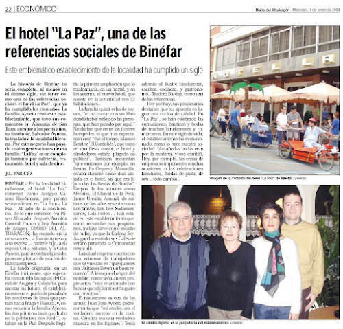 El hotel “La Paz” de Binéfar