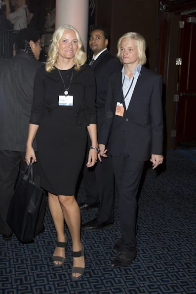 Crown Princess Mette Marit and Marius attended  the 2012 Clinton Global Initiative annual meeting