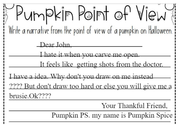 Pumpkin Point of View Writing