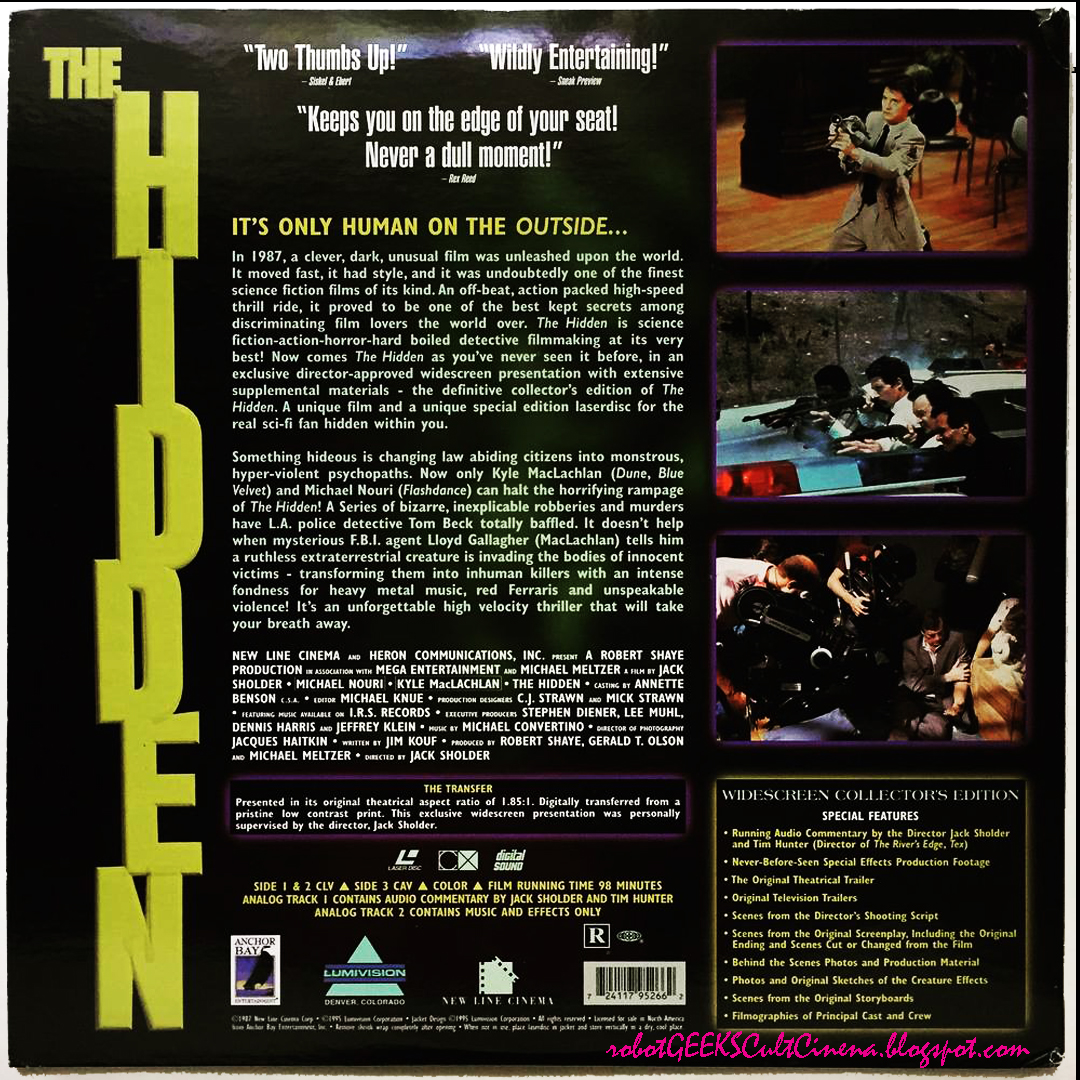 robotGEEK'S Cult Cinema Laserdisc Cover of the Day The Hidden