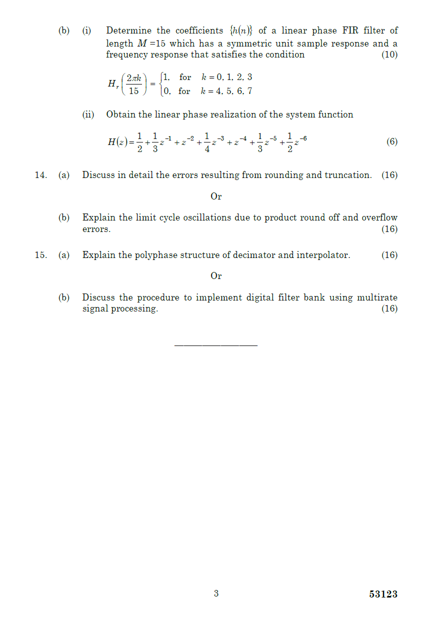 EC2302 Digital Signal Processing Nov Dec 2010 Past Exam Paper
