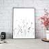 Black Doodle Floral Art