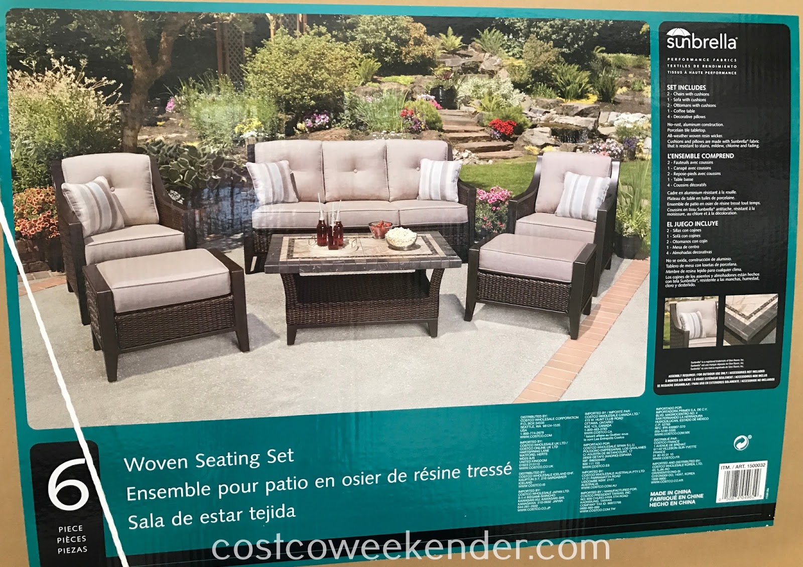 Agio 6piece Woven Deep Seating Set Costco Weekender