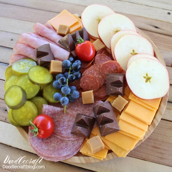 Charcuterie Board with Apple Sandwiches Harvest Meal Grazing Table