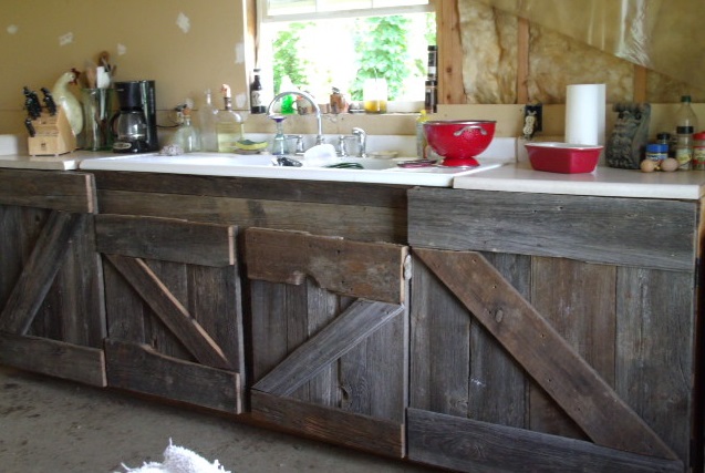 Old Barn Wood Kitchen Cabinets Made Out Of Old Barn Wood