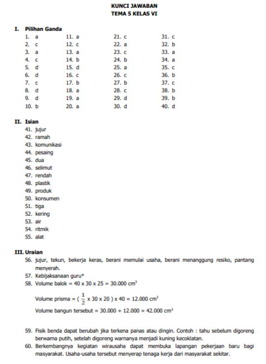 Latihan Soal Dan Kunci Jawaban Pas Kelas 6 Sd Mi Tema 5 Kurikulum 2013 Pendidikan Kewarganegaraan Pendidikan Kewarganegaraan