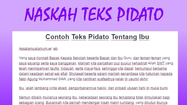 Kultum Singkat Tentang Ibu Yang Bikin Nangis Kumpulan Teks Ceramah Kultum Puisi Pantun Dll