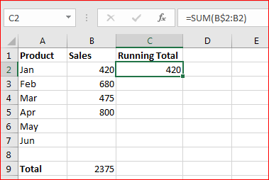 Microsoft Excel Tutorial-How To Create Running Total ~ NairaPoint Tech Blog