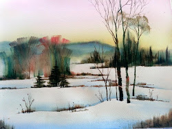 sterling edwards winter paintings watercolor landscape painting watercolour artist neige evening colors binary clamp michele trees paysages snow wetcanvas paysage