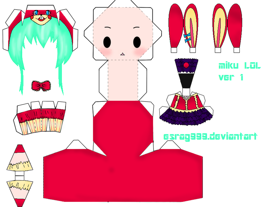 Паперкрафт хатсуне мику схема