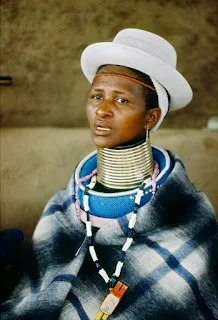 Idzila are Ndebele wives traditionally wear rings around the neck as a status symbol