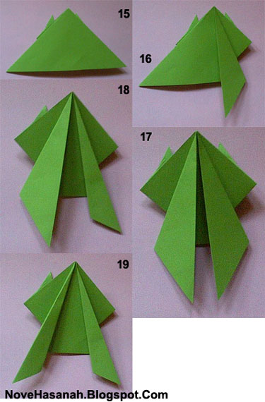 cara membuat origami kodok lompat