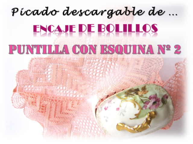 esquema descargable de puntilla nº 2 con esquina de encaje de bolillos