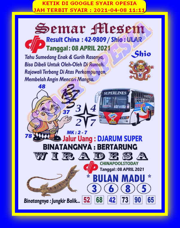 Syair Harian Sgp 8 April 2021 Kode Syair Sgp Hk Sd Motesia Syair Harian Sgp 8 April 2021 Kode Syair Sgp Hk Sd Motesia