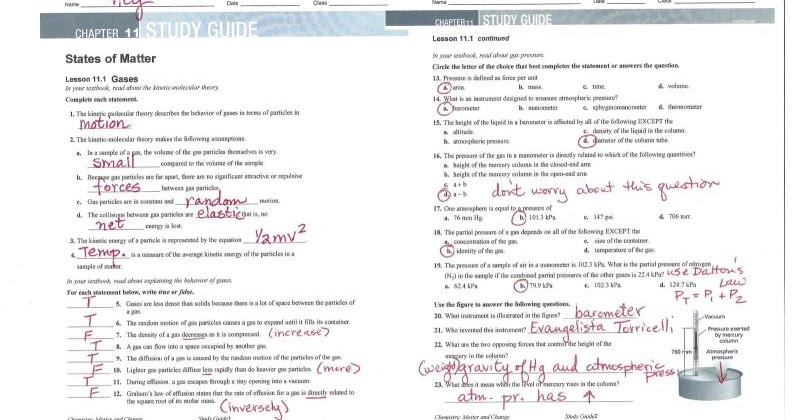 Chemistry Finished Ch 11 Notes; Reviewed some; Played Review Kahoot