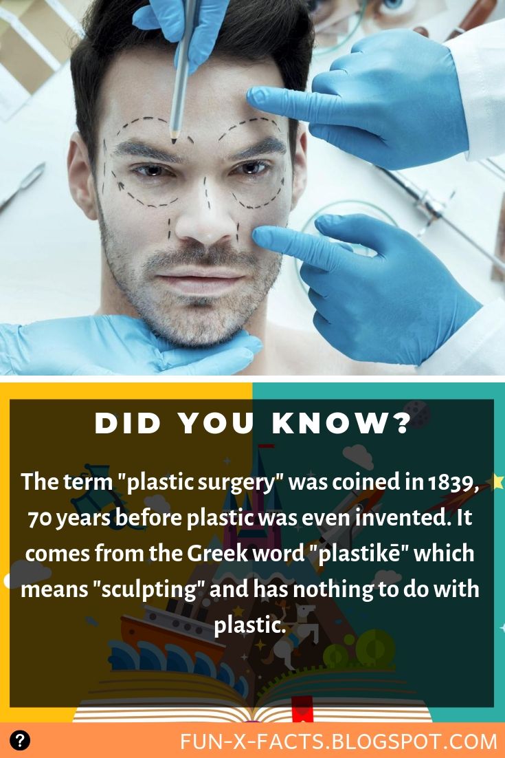 The term 'plastic surgery' was coined in 1839, 70 years before plastic