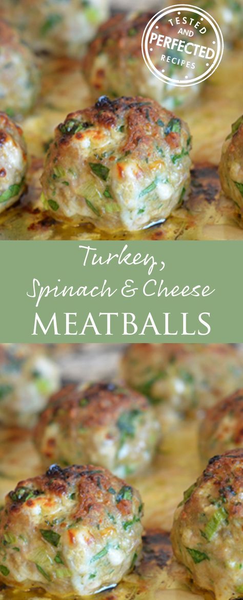 Turkey, Spinach & Cheese Meatballs