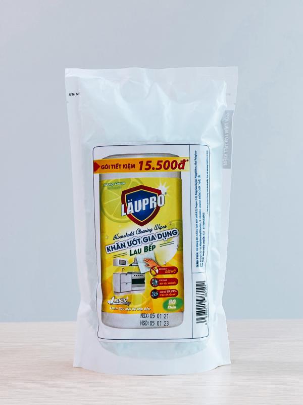 Khăn Ướt Gia Dụng Laupro – Lau Bếp – Extra 25% (100 Khăn)