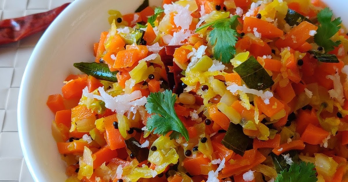 Cabbage Carrot Poriyal Carrot Cabbage Poriyal Cabbage Carrot Palya