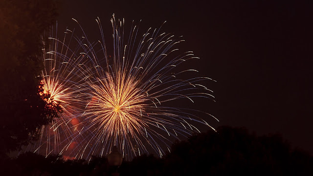 Fireworks, greeting, sparks, celebration.  Public holiday