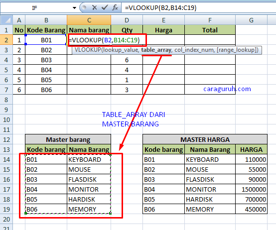 Cara Menggunakan Vlookup Dan Hlookup Di Microsoft Excel Blog Mas Guruh Caraguruh Com Sharing Knowledge