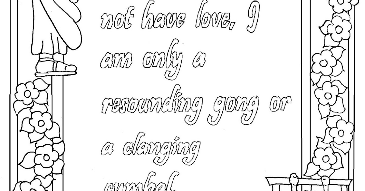Coloring Pages for Kids by Mr. Adron: Printable 1 Corinthians 13:1